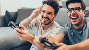 Homen jogando, ping jogos